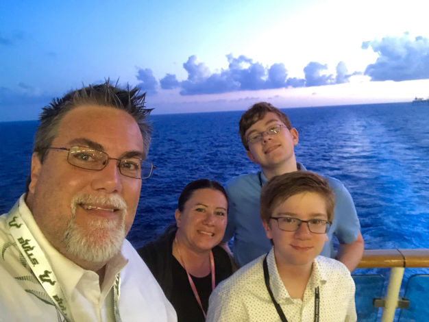 Photo of David BRodosi and his family on a cruise